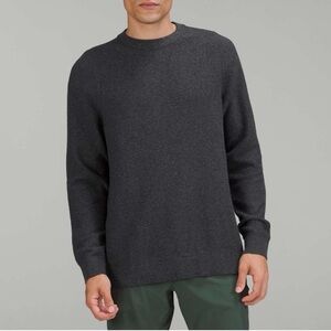 LULULEMON textured knit crewneck sweater charcoal size M